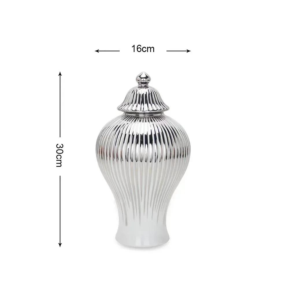 Керамическая ваза с золотыми полосками, универсальная банка для хранения, настольное украшение, общая банка, отель, дом, ваза для сухоцветов, имбирная банка, подарок