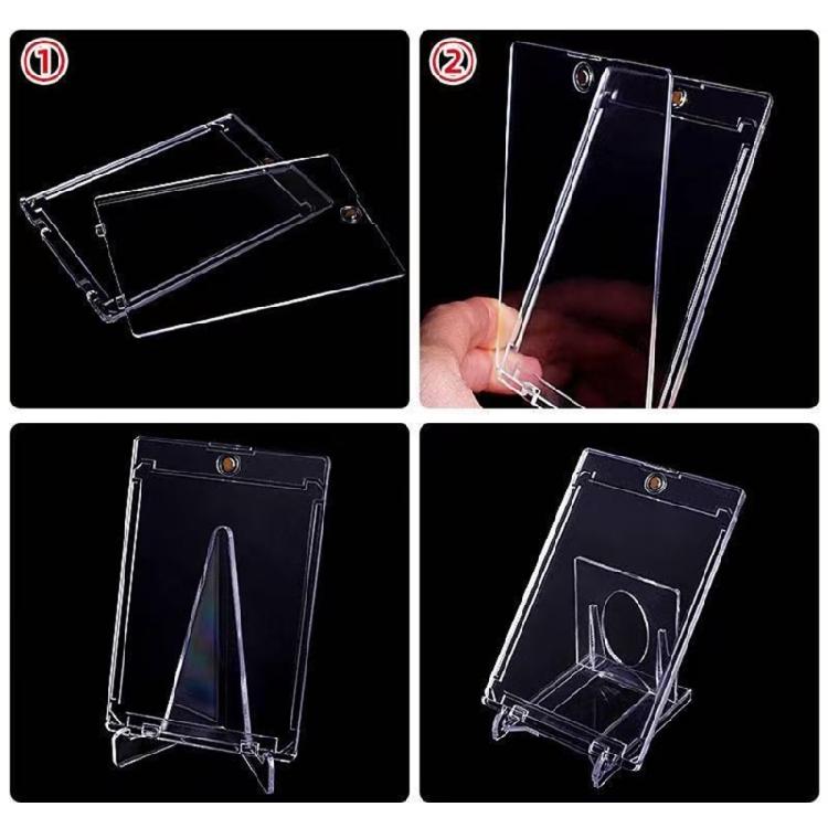5 Transparent Acrylic Trading Card Sleeves With Magnetic Snap And Included Slot Ideal For 35PT Sports Memorabilia