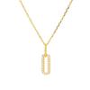 Banyan Tree S925 Silver Geometric Paperclip Necklace with Sparkling Diamond