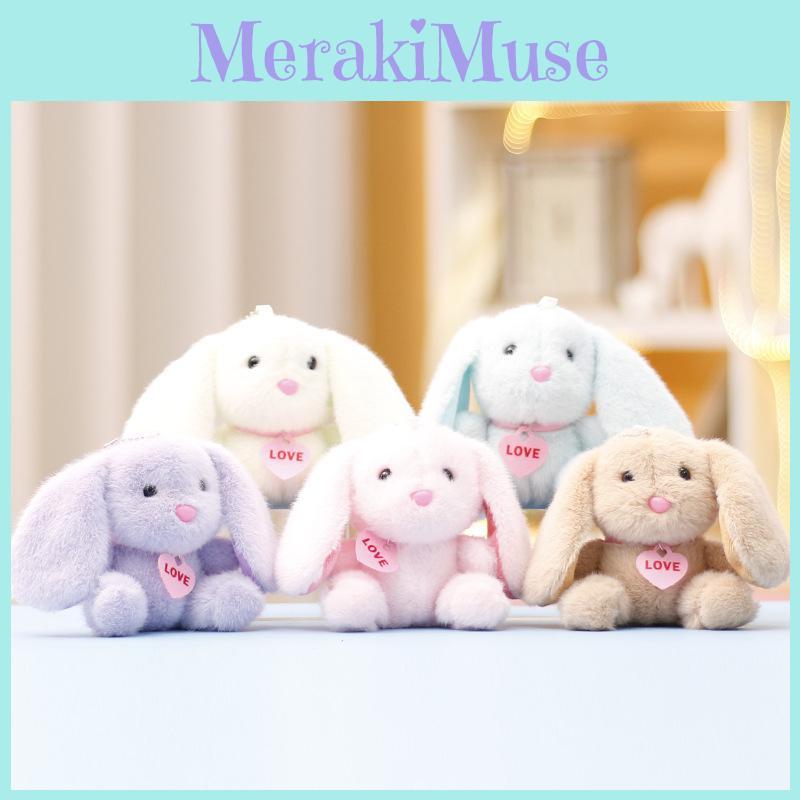 Cute Rabbit Keychain Cartoon Girl Backpack Decorative Pendant Plush Doll Gift