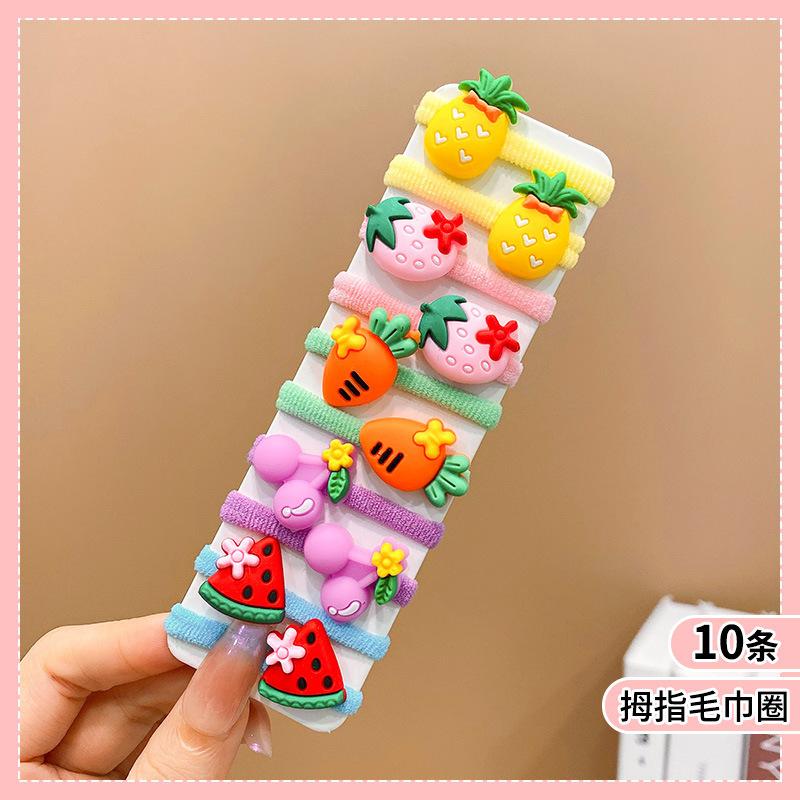 10pcs/Set New Rubber Band for Children Cartoon Hair Band New High Elasticity Sweet Cute Baby Hair Rope Girls Hair Accessories