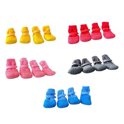 4pcs Nonslip Pet Shoes Waterproofed and Wear Resistant for Dog Various Weather Protecting Easyly Clean