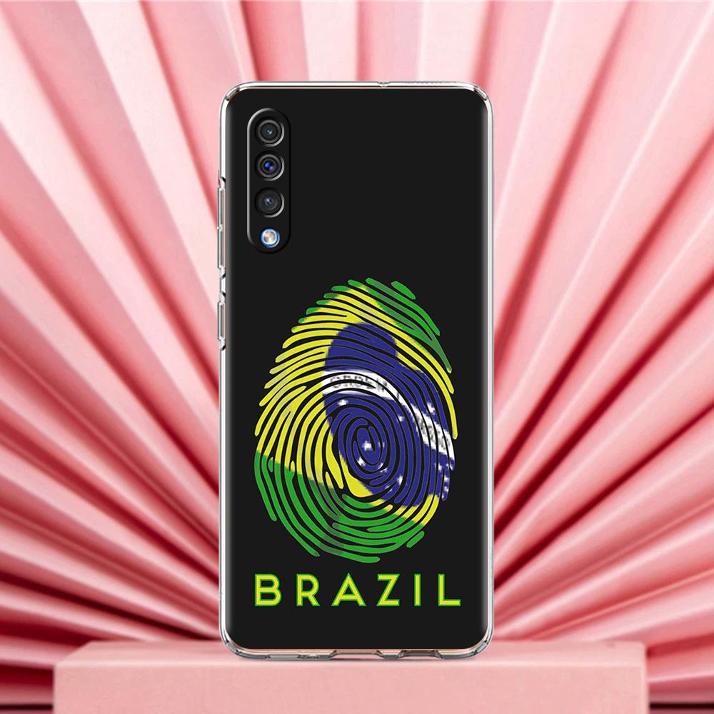 Phone Case For Samsung A56 A36 A26 A24 A16 A14 A12 A32 A50 A70 A20E A22 A40 A34 A54 A42 A52 5G A04s A06 Cover Large Brazil Flag