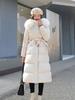 2024 Autumn Winter New Down Cotton Parkas Jacket Women's X-Long Faux Fur Collar Padded Jacket Thick Loose Large Size Padded Jacket