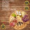 Bamboo Cheese Board Set - 37cm Swiveling Charcuterie Board with Slide-Out Drawer - Anniversary Birthday Housewarming Gift