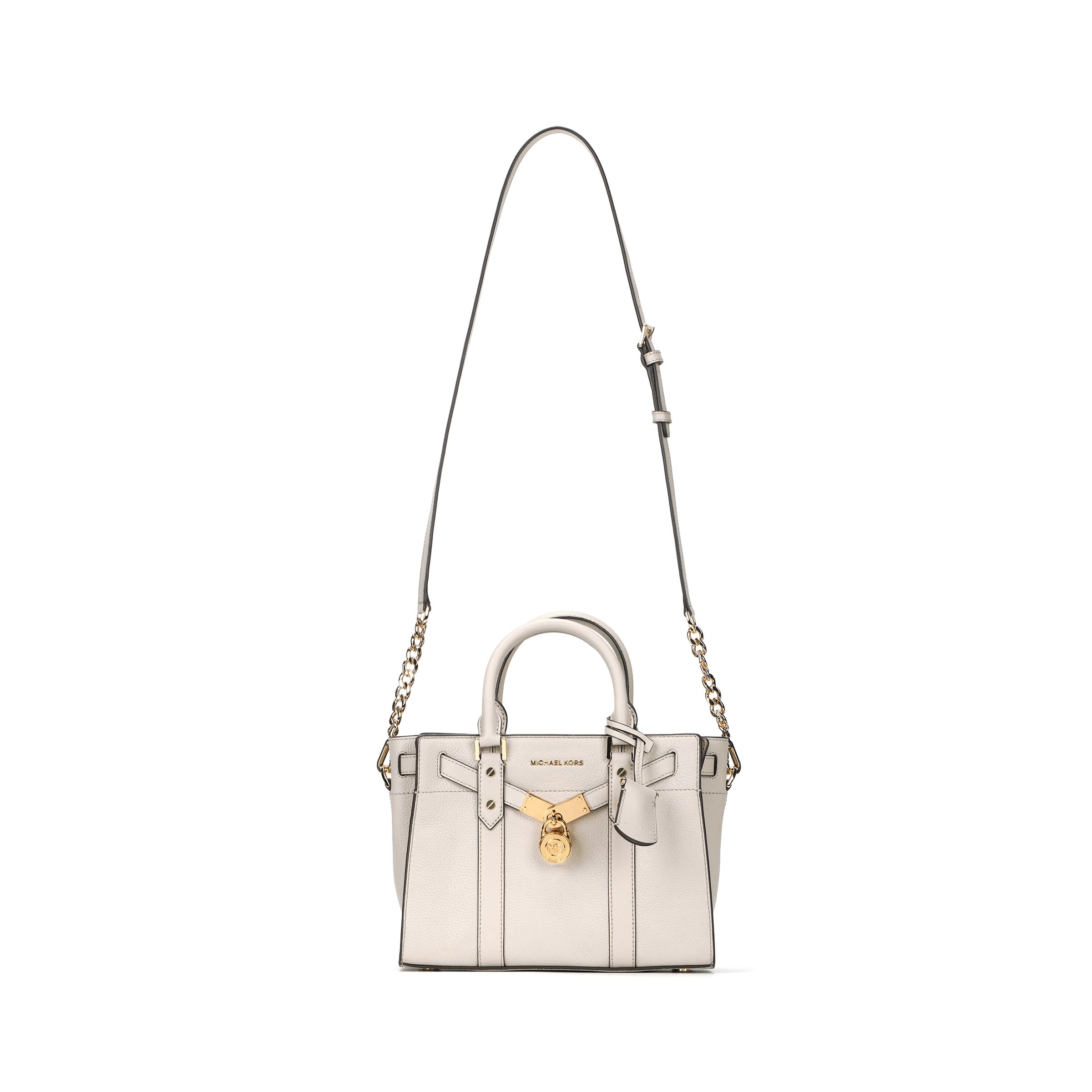 

Michael Kors Nouveau Hamilton Solid Lychee Grain Letter Logo Chain Leather Crossbody Bag Women bags Light-Sand 30F9G0HS1L-182 Basic Set (Bag+Dust Bag)