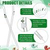6 Pcs Glass Straw with Design Shatter Resistant Reusable Clear Bent Cute Straws 8 mm x 7.9 Inch with 2 Pcs Cleaning Brush for Drinking Smoothie