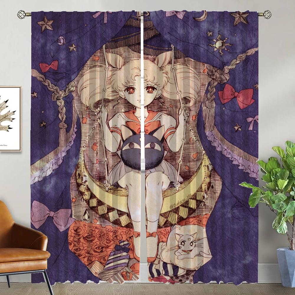 Moskitonetz Vorhänge 2 Stück Chibiusa Vorhänge Kinderzimmer Halloween Dekoration Raumteiler Wohnzimmer Vorhang Jalousien Küche