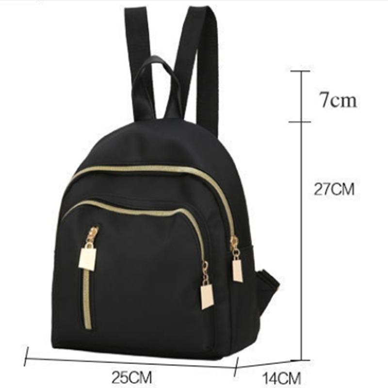 Women Multi-Function Fashion Girl Oxford Daypack Travel Cute Mini Backpack Men Shoulder Bag Black Purse