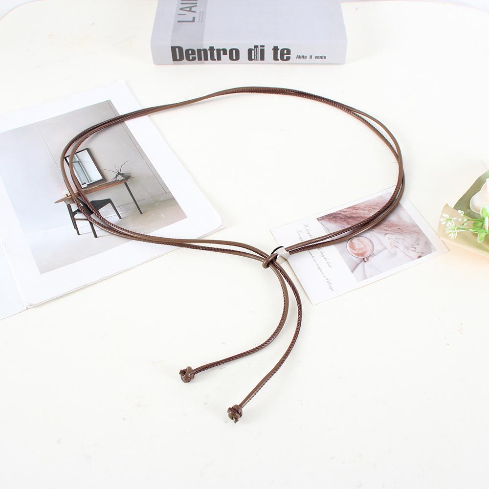 Modieuze Smalle Riem Minimalistisch, Zacht Lederen Koord Zomer Trend, Veelzijdig Accessoire voor Jurken Verstelbare Lange Riem Koord 120cm 0.5cm