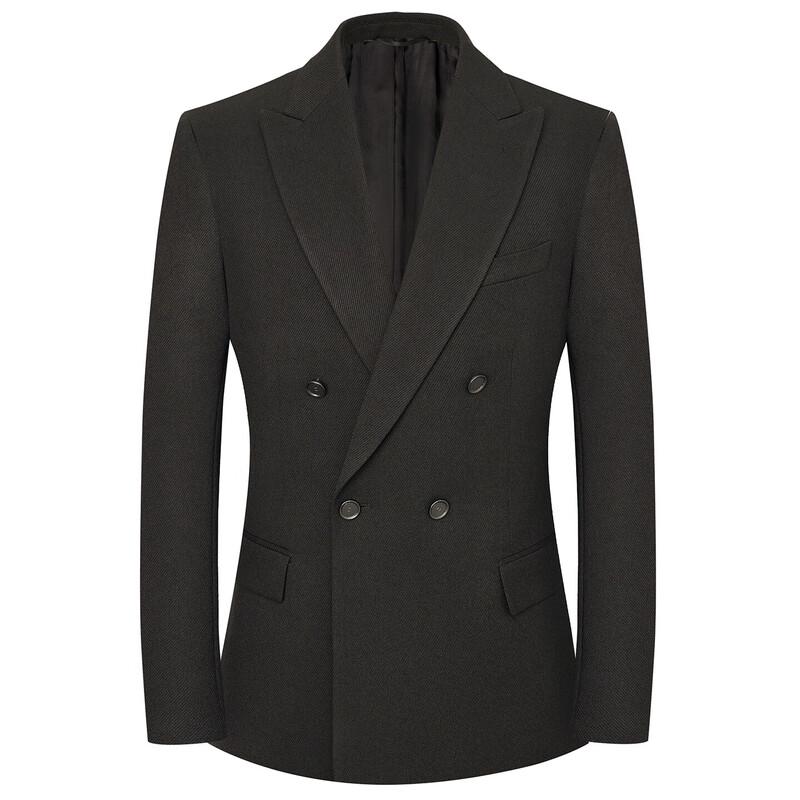 BAOXINIAO Men's Slim-Fit Double-Breasted Suit Jacket