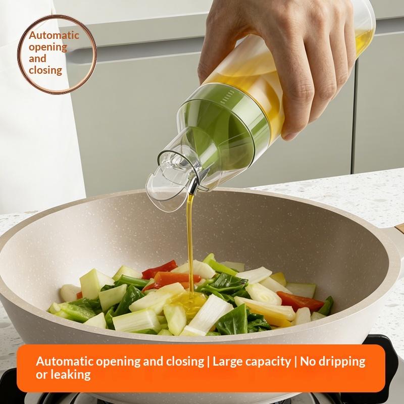 Squeeze Oil Bottle with Automatic Open Close Function for Efficient Home Seasoning Use