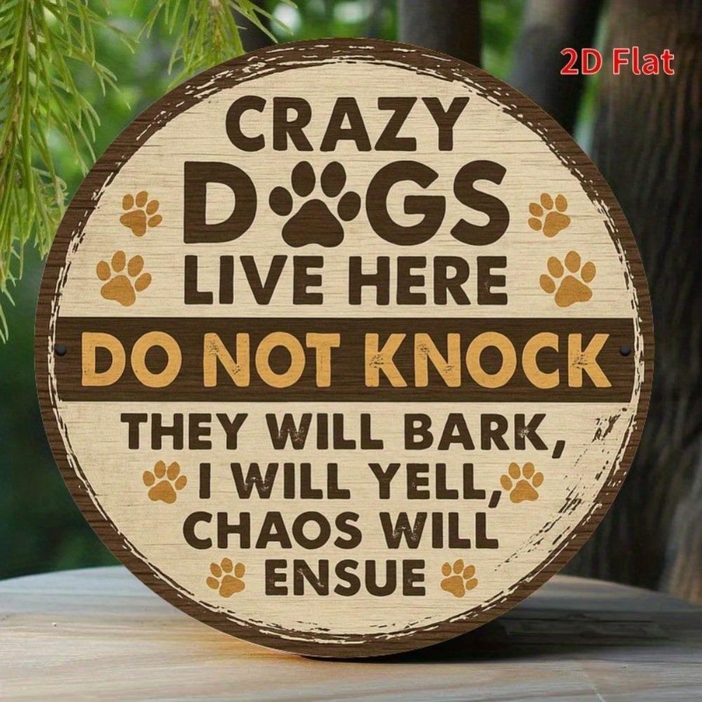 Vintage Funny Dog Metal Sign 8x8 Inch Humorous Pet Wall Art Indoor Outdoor Durable Decor Gift for Dog Lovers Home Room Bathroom Halloween Decor