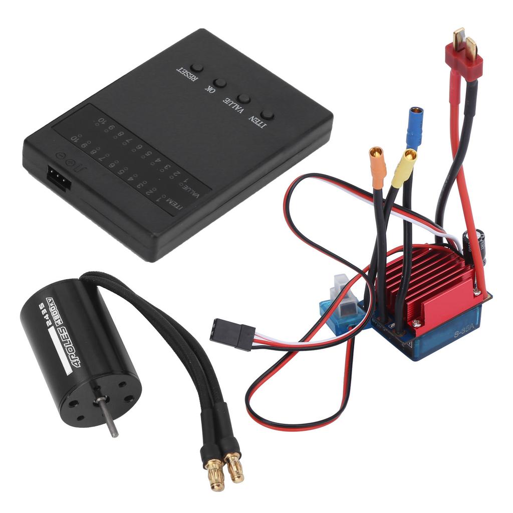 2435 4800KV Brushless Motor with S35A Brushless ESC Programming Card for 116 118 RC Car