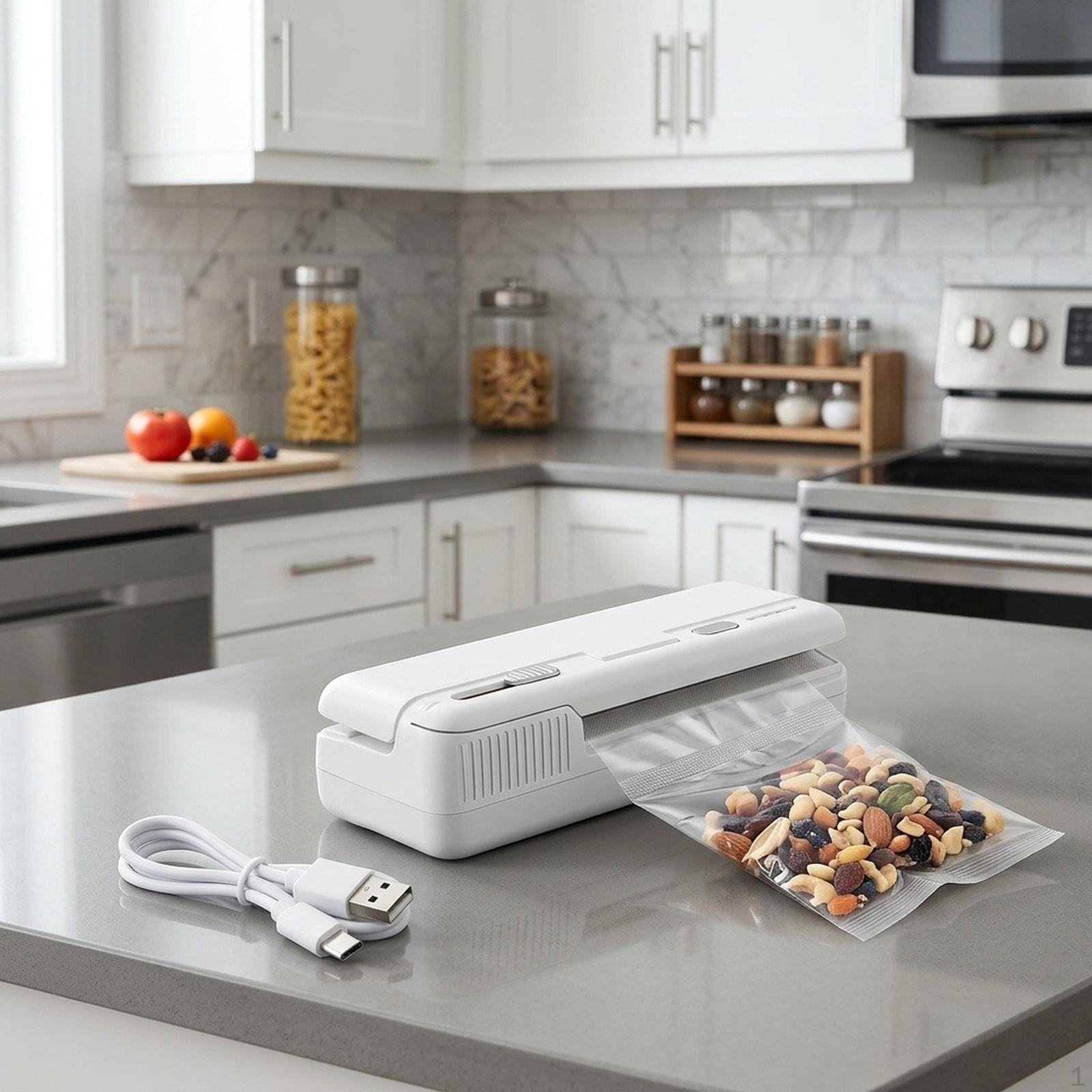 Heat Sealer Portable Manual Bags for Home Use Snack Chip белый