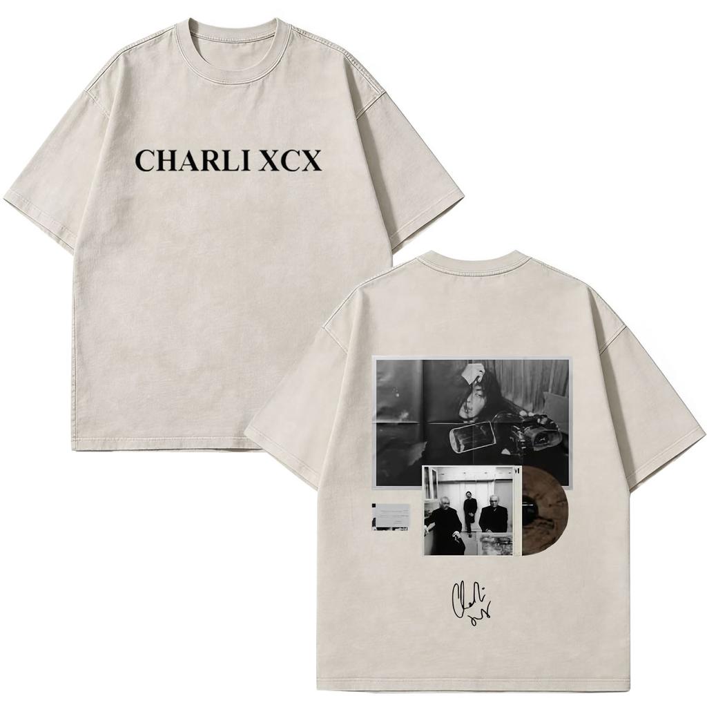 CHARLI XCX Album Music, Fashion, Film Tour 2026 Print T-shirt Men Women Cotton Casual Loose Vintage Washed T Shirt Streetwear