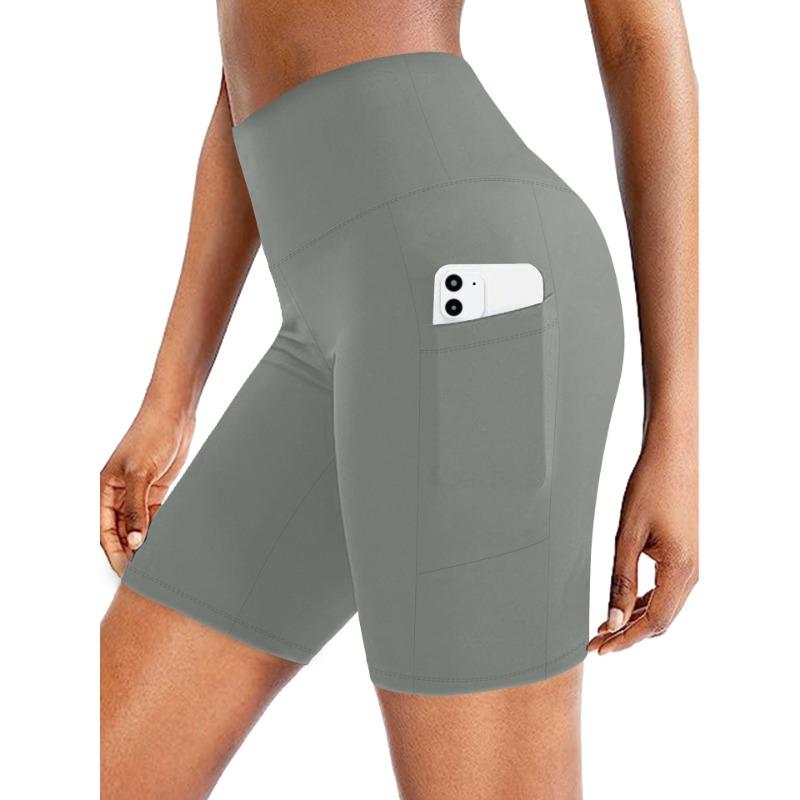 Damen Po-Lifting Elastische Enge Yoga-Shorts Mit Taschen Für Fitness-Training Im Fitnessstudio