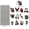 Rose Skull Halloween Paper Straw Set Parties Events Disposable Decor Beverage