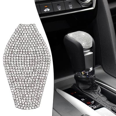Bling Interior Gear Shift Knob Cover Guarnição Cristal Diamante Gear Shift Knob Prata