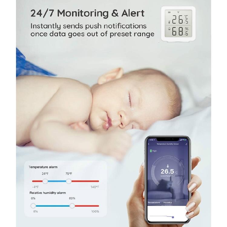 Digitales Thermometer Feuchtigkeitsmonitor mit App-Benachrichtigungen Feuchtigkeitssensor Innenbereich