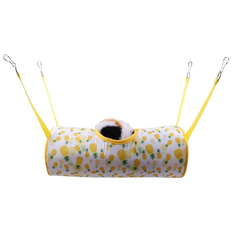 Small Animal Tunnel Hammock House Playtube Tunnel Toy Hamster Cage Hanging Tunnel Hideout Bedding Habitat for Chipmunk