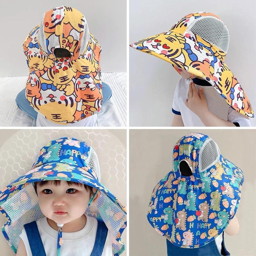 Wide Brim Sun Cap With Whistle Beach Cap Outdoor Panama Hat Toddler