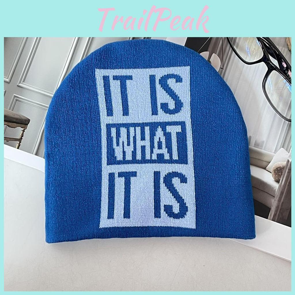 Gestrickte Mütze für den Winter mit Wärme und Buchstabenmuster für lässige Outdoor-Bekleidung