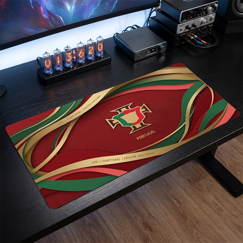 Portugal Football Crest Mouse Pad, Extended Non Slip Rubber Desk Mat for Gaming Office Laptop Fan Gift