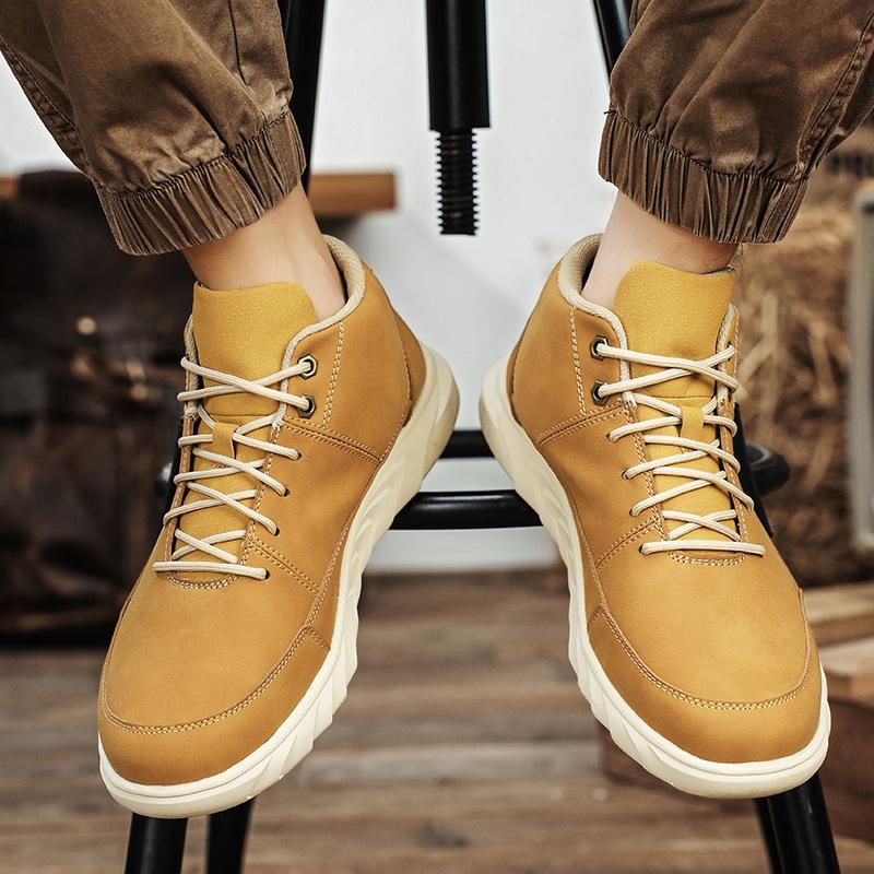 Luxury Brand Mens Casual Shoes Winter New High Top Work Boots for Men Leather Ankle Boots Business Outdoor Comfort Walk Sneakers