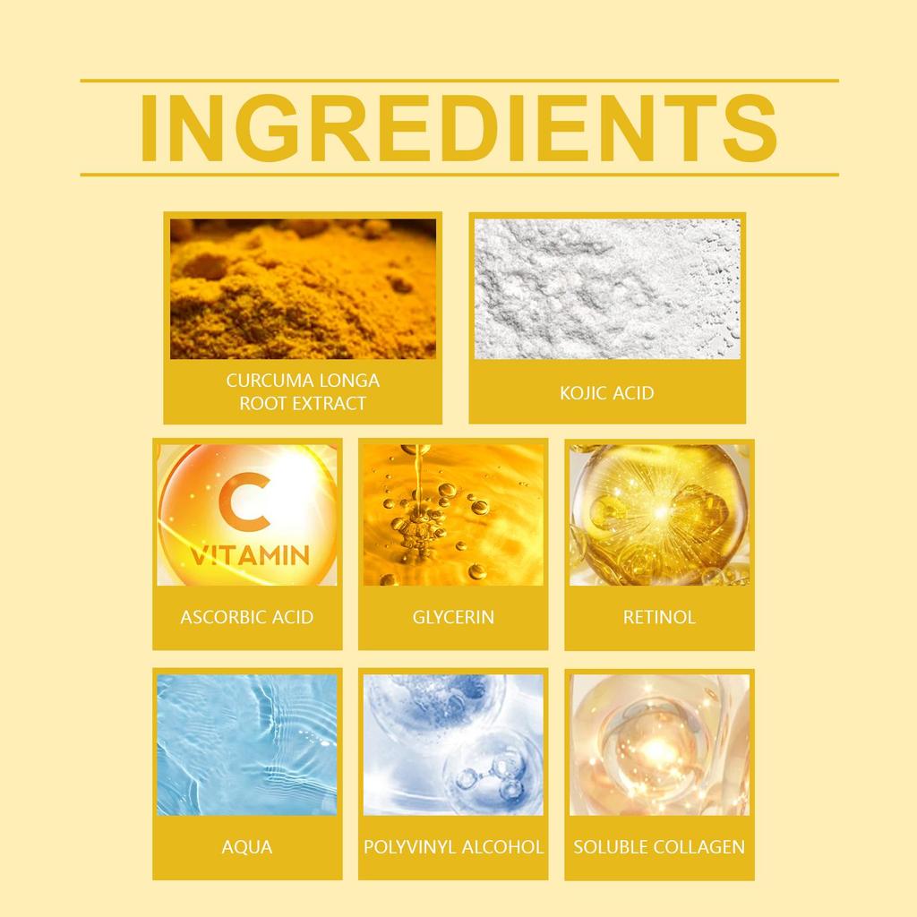 HOYGI Turmeric Collagen Peel-Off Mask - Gentle Cleanse, Moisturize, Nourish & Smooth Facial Skin