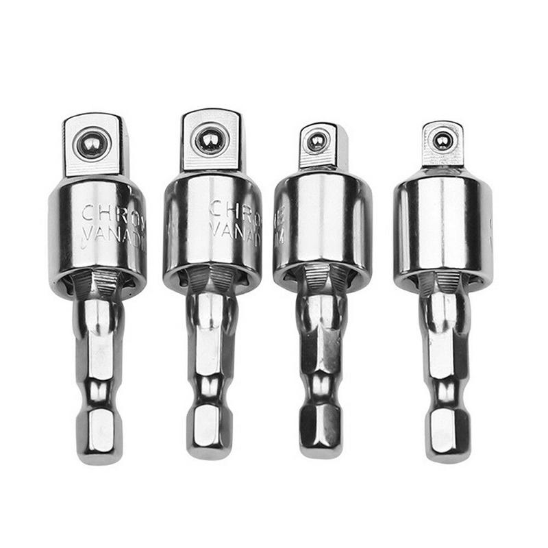 Versatile And Durable 1/4" 3/8" Hex Shank Drill Bit Wrench Socket Adapter Drive Ratchet Extension Tool