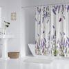 1pcs Natural Floral Purple Lavender Pattern Printed Shower Curtain Partition Bathroom Waterproof and Mildew Proof