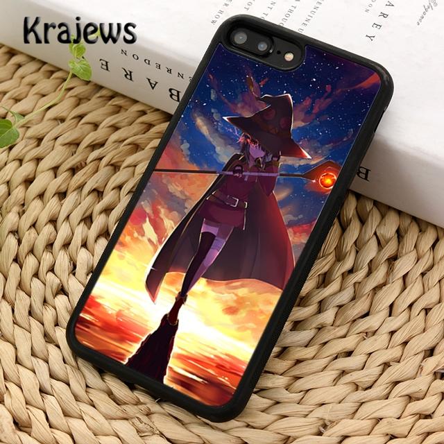 Krajews Anime Konosuba Megumin Handyhülle Cover Für iPhone 14 5 6s 7 8 plus X XR XS 11 12 13 pro max Samsung Galaxy S21 S22ultra