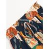 A-line Skirt, Pleated Skirt, Floral Print, Elastic Waist, Midi Skirt