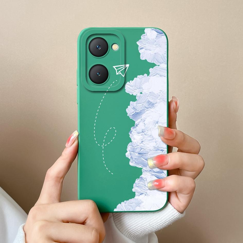 Cover Custodia Antiurto Per Vivo Y03 Y17S Y19S Y27 Y28 Y36 Y38 Y78 Plus T3 T3X 4G 5G Motivo Floreale Piccolo Silicone Morbido Protezione Fotocamera Per Vivo Capas