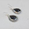 Faceted Black Onyx Earrings, 925 Sterling Silver Earrings, Teardrop Onyx Earring, December Birthstone Designer Earring, Handmade Earrings