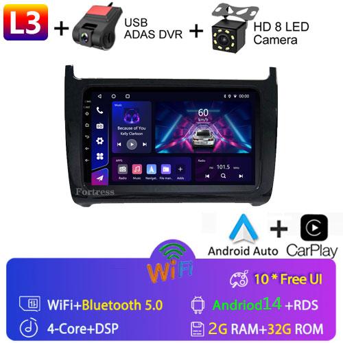 9 Inch 2 Din Android 13 Auto Radio For VW Volkswagen POLO 5 Sedan 2008- 2020 Carplay Car Multimedia GPS Autoradio