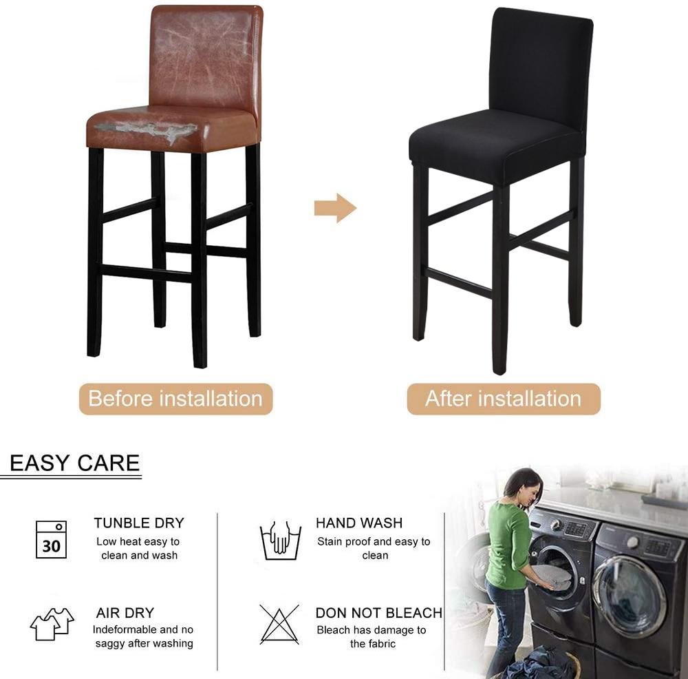 Vodotěsné Potahy na židle s krátkým opěradlem Potahy na jídelní židle Pružné Jednobarevné Potah na barovou židli Odnímatelný Chránič židle