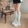 Long boots women's British style thick-legged knight boots fat mm big tube circumference high boots slim fashion ins trendy women's boots