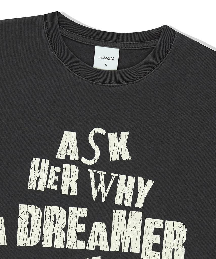 MAHAGRID Dreamer Pigment Tee Charcoal(Mg2Fmmt536A)
