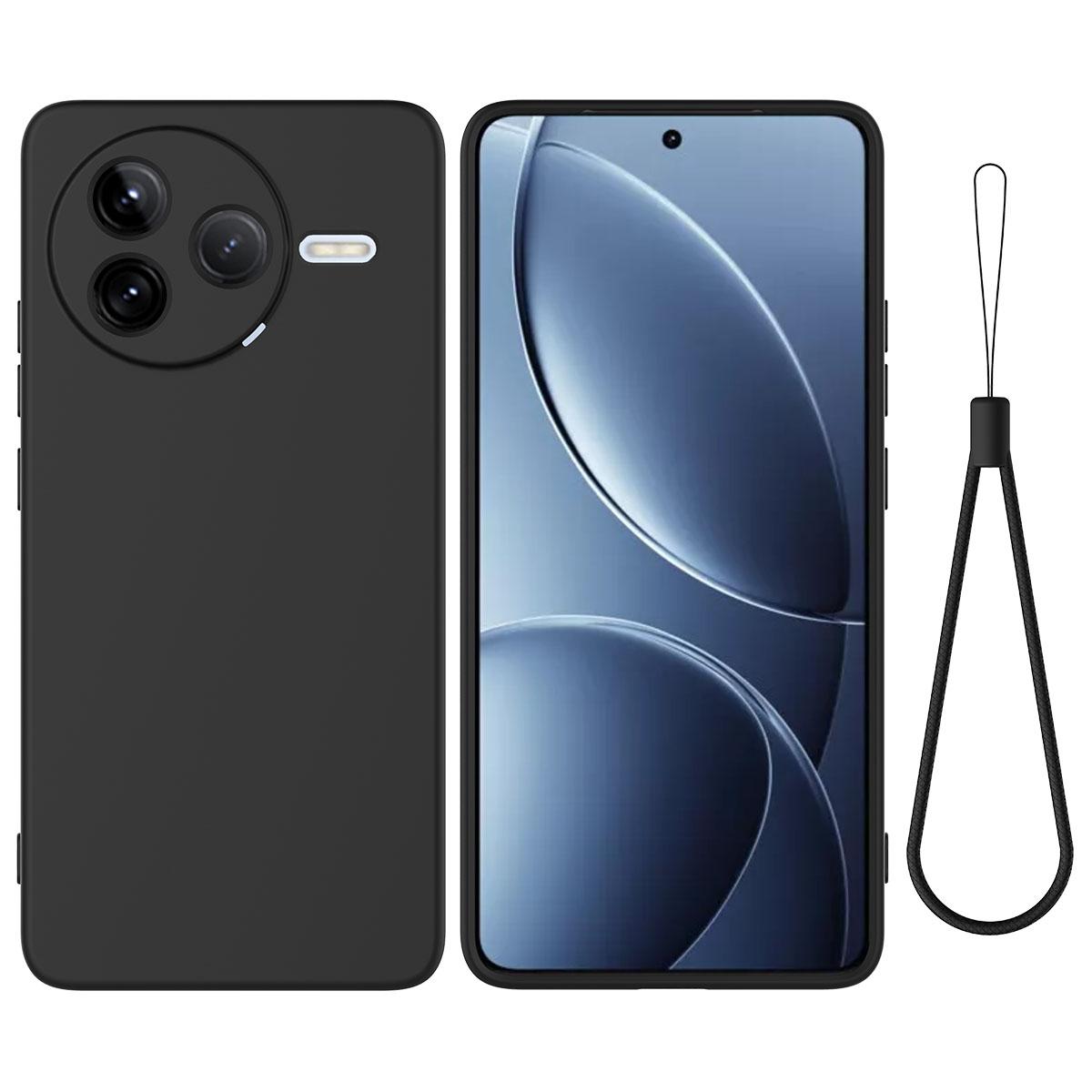 

Для Xiaomi Poco F7 Pro 5G/Redmi K80 5G Чохол Рідкий Силікон Задня Кришка Телефону з Ремінцем для Руки A