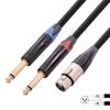 XLR Female to Dual 1/4 inch Y Splitter Cable,Female XLR to Double 6.35mm Mono TS Plug Mic Audio Converter Adapter Cord