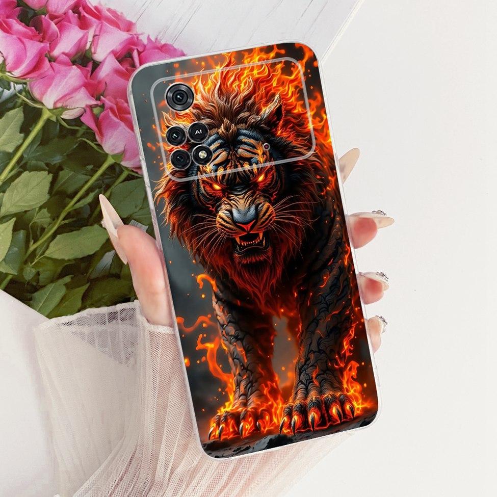 For Xiaomi Poco M4 Pro 4G Case Cover Transparent Cute Cat Fashion Butterfly Funny Painted Casing 2201117PG MZB0B5VIN 2201117PI