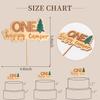 One Happy Camper Cake Topper - Camping Theme Wooden Cake Topper 1st Birthday Cake Decoration for Baby Shower 1st Birthday Party