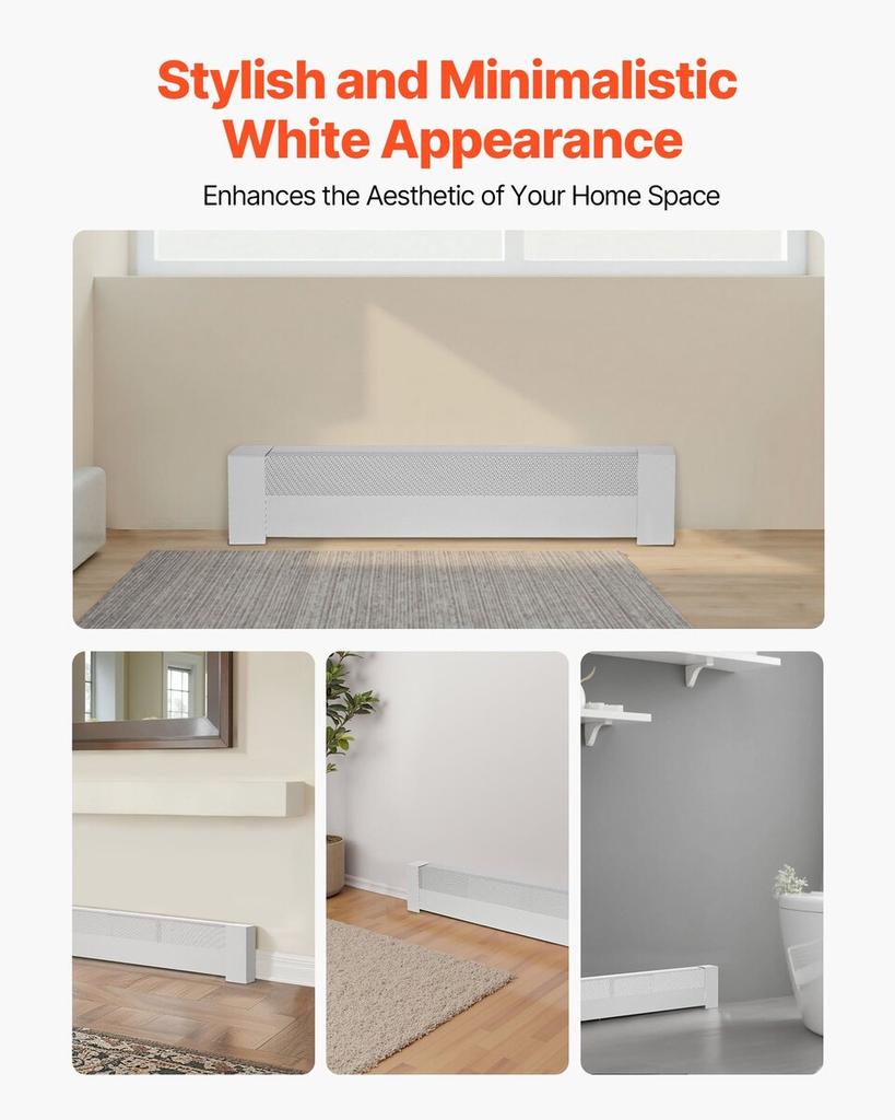 Baseboard Heater Covers, Basic Series 916 Mm Standard Electric Heating Unit Front Cover for Home Improvement, Heavy-duty Steel, Easy Installation for