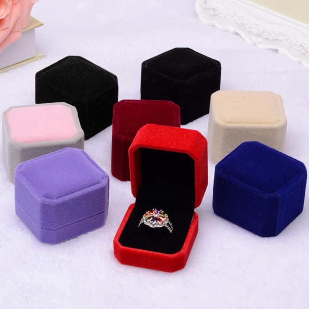 Velvet Engagement Wedding Earring Ring Pendant Jewelry Display Box Gift Case