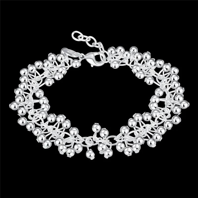925 Sterling Silver Bracelets Charms Bead Chain Fashion Cute Nice Women Grapes Bracelet Wedding Jewelry Wholesale