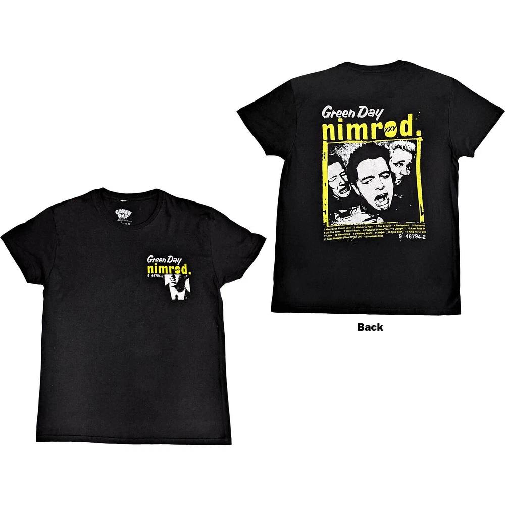 Green Day Unisex TShirt Nimrod Breast Print (Back Print) S