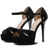 Comemore 2024 Luxury Brand Women Sandals Sexy Heels Wedding Bride Shoes Party Platform Strap Open Toe Shoes Ladies Pumps Black
