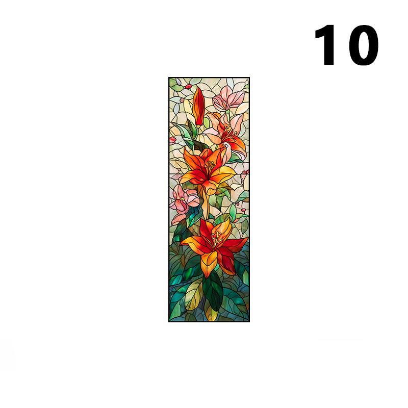 Retro Church Stained Glass Window Film Static Cling Privacy Window Film Translucent Home Decor Sunscreen Frosted Stickers